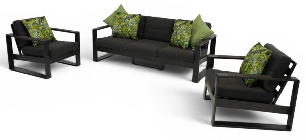 Allure Sofa Set (No Table) (Black)