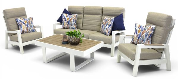 Regent Sofa Coffee Set White