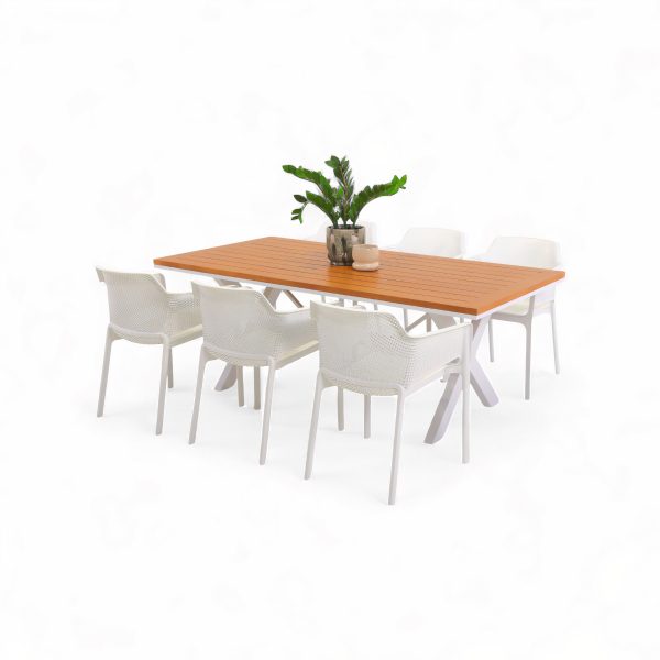6 Paris Chairs & 2m Tribeca Table White