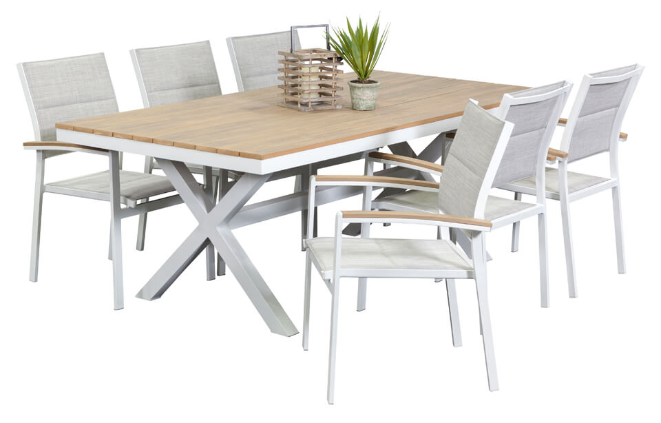 Aluminium Outdoor Dining Sets Granada 6 Seater Segals Outdoor