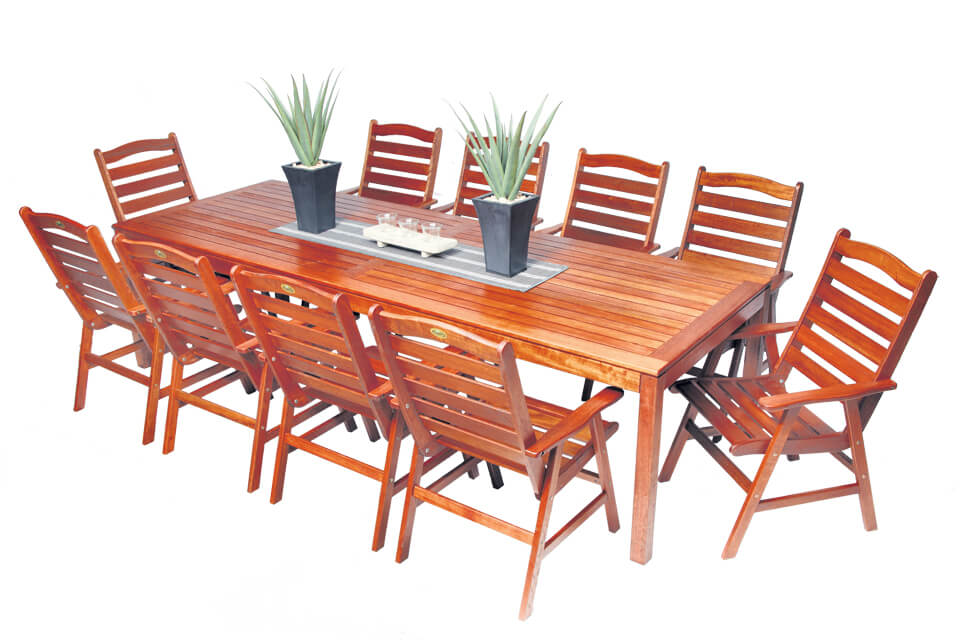 Timber Outdoor Dining Sets Kimberley 10 Seater Segals Outdoor