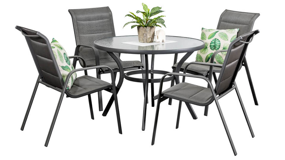 4 Panama Chairs 1 05m Round Table, Round Table Outdoor Setting