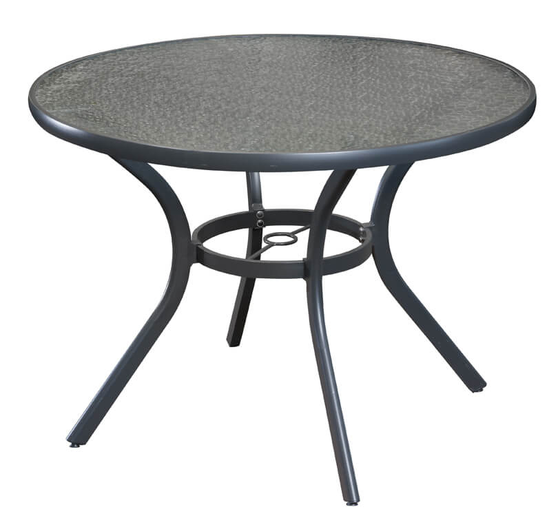 Round glass shop outdoor table