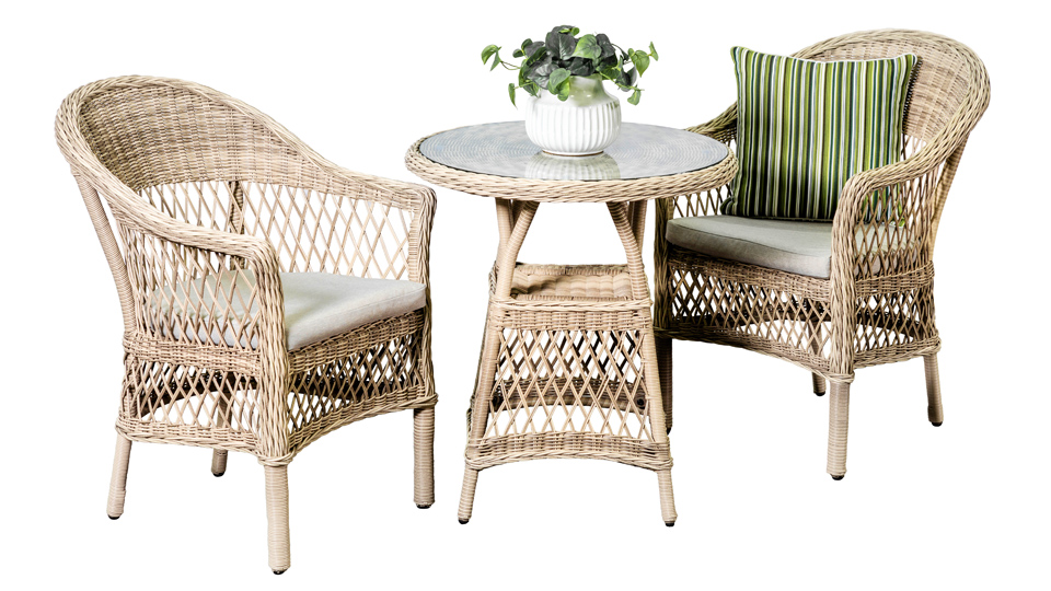 Hampton 2 Chairs Bistro Table Segals Outdoor Furniture - Garden Furniture Perth Wa