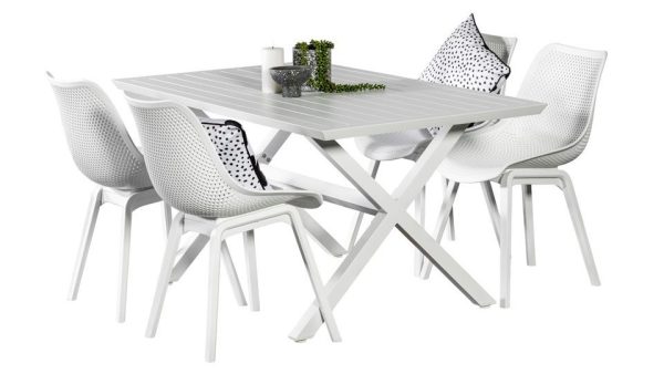 4 Bronte Chairs & Samui 1.5m Table White