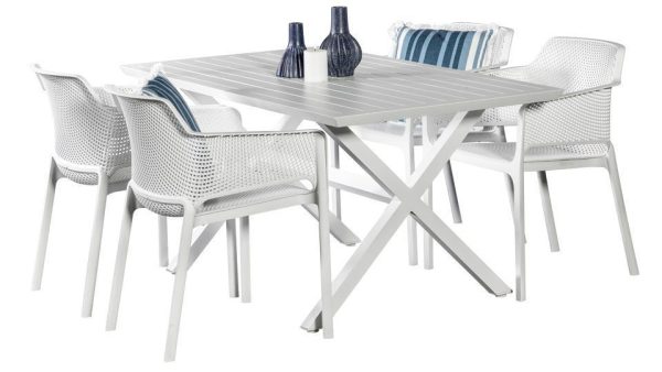 4 Paris Chairs & Samui 1.5m Table White