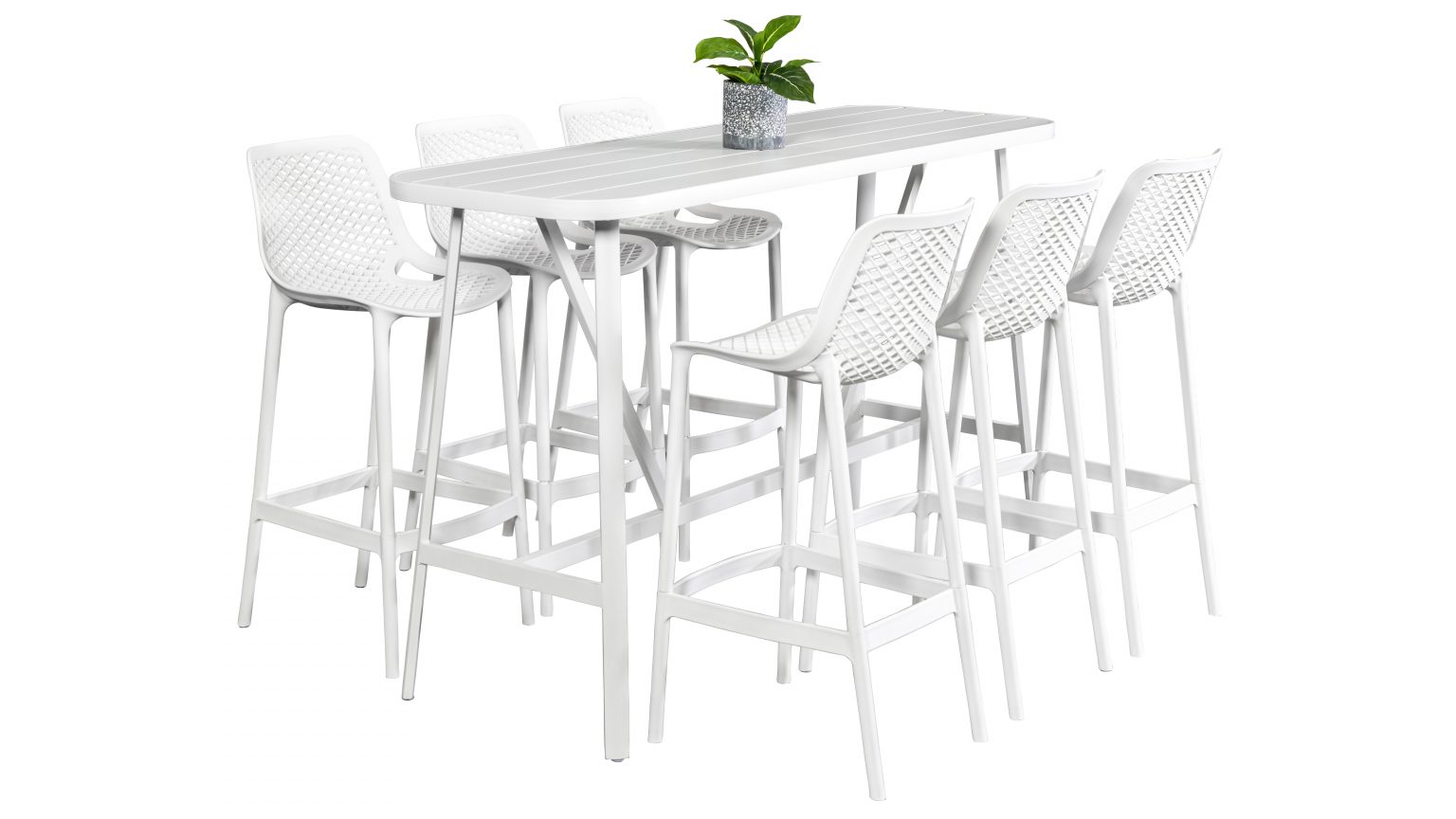 Isla 6 Seat Bar Set White Segals Outdoor Furniture
