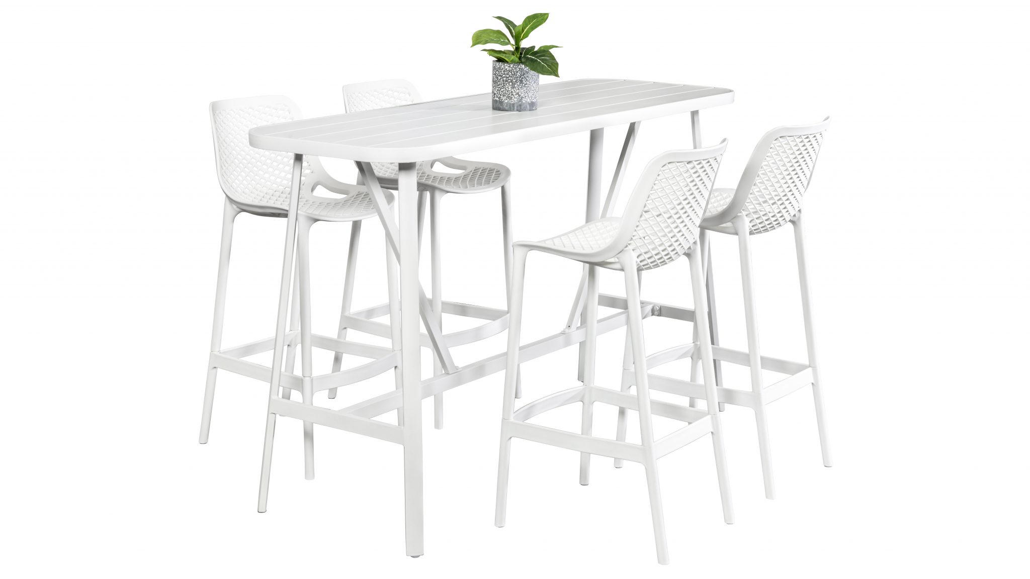 Isla 4 Seat Bar Set White Segals Outdoor Furniture