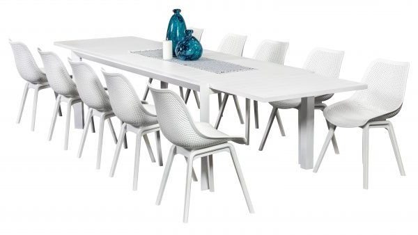 10 Bronte Chairs & Calais Extension Table White