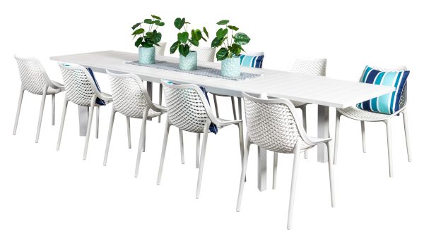10 Isla Chairs & Calais Extension Table White