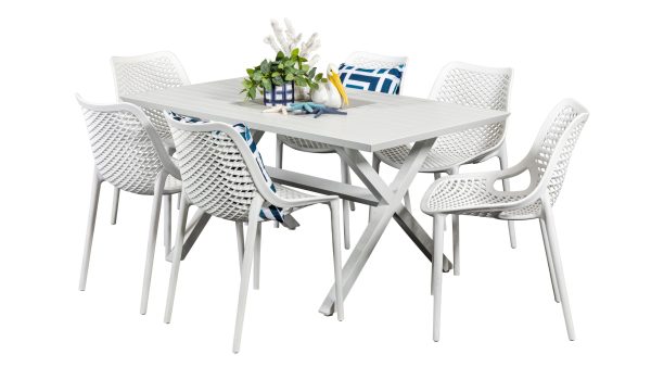6 Isla Chairs & 1.5m Samui Table White