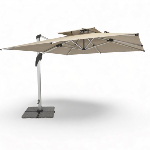3m Square Roma Cantilever Umbrella Boulder