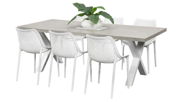 6 Isla Chairs & 2.2m Element GRC Table White