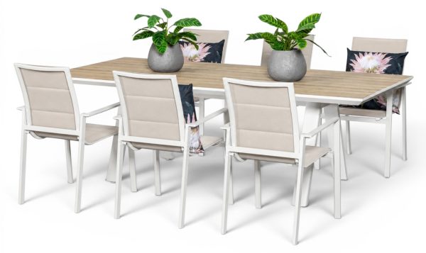 6 Lagoon Chairs & 2.3m Allure Table White