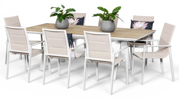 8 Lagoon Chairs & 2.3m Allure Table White