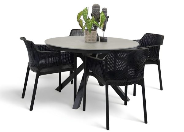 4 Paris Chairs & Argos 1.2m Table Black