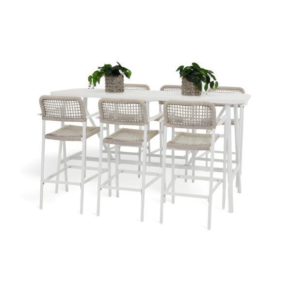 6 Salt Stools & Albi 2m Bar Table White