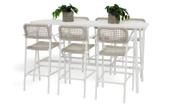 6 Salt Stools & Albi 2m Bar Table White