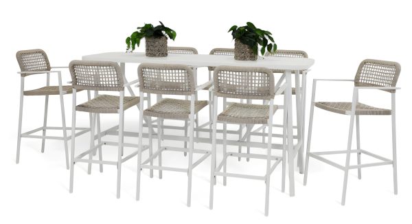 8 Salt Stools & Albi 2m Bar Table White