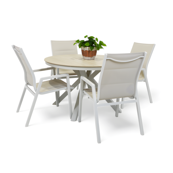 4 Crown Sling Chairs & Argos 1.2m Table White