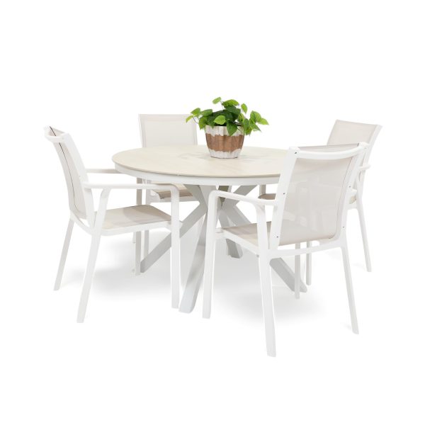 4 Solstice Chairs & Argos 1.2m Table White