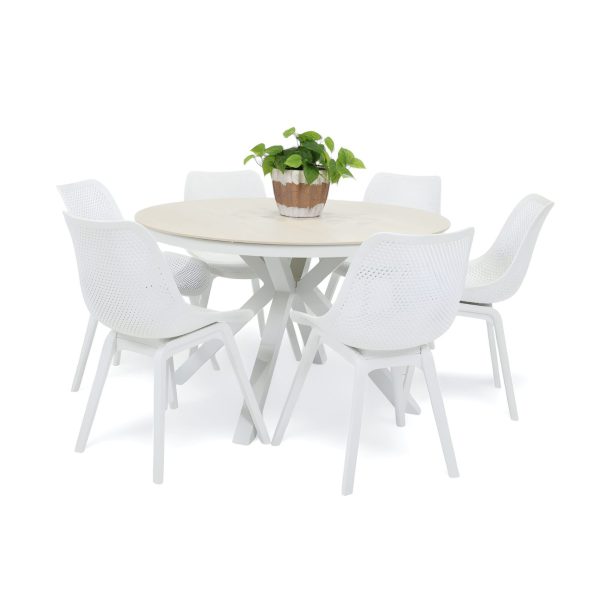 6 Bronte Chairs & Argos 1.2m Table White