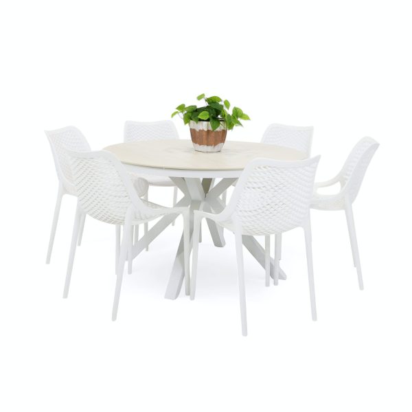6 Isla Chairs & Argos 1.2m Table White