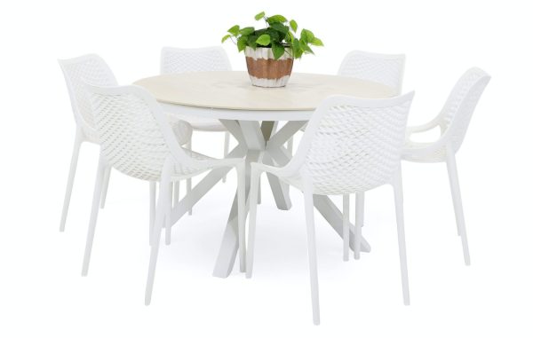 6 Isla Chairs & Argos 1.2m Table White