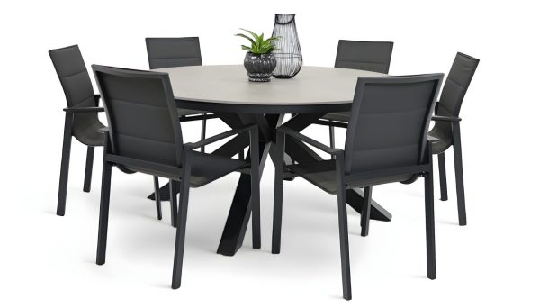 6 Lagoon Chairs & Argos 1.6m Table Black