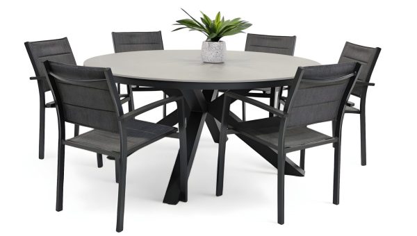 6 Whitby Chairs & Argos 1.6m Table Black