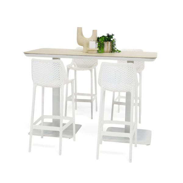 4 Isla Stools & Argos 1.6m Bar Table White