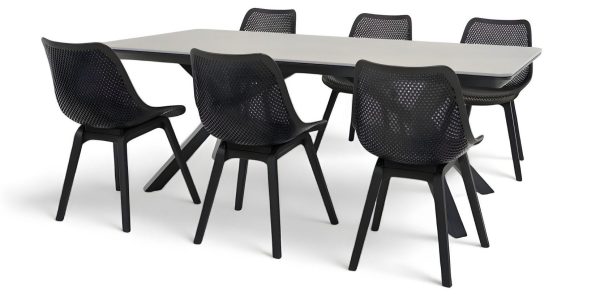 6 Bronte Chairs & Argos 2m Table Black