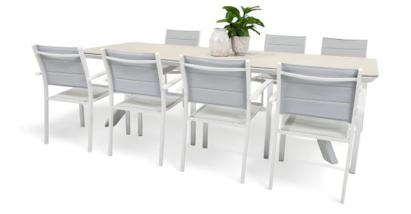 8 Whitby Chairs & Argos 2.6m Table White