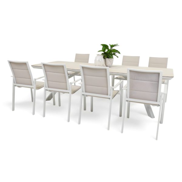 8 Lagoon Chairs & Argos 2.6m Table White