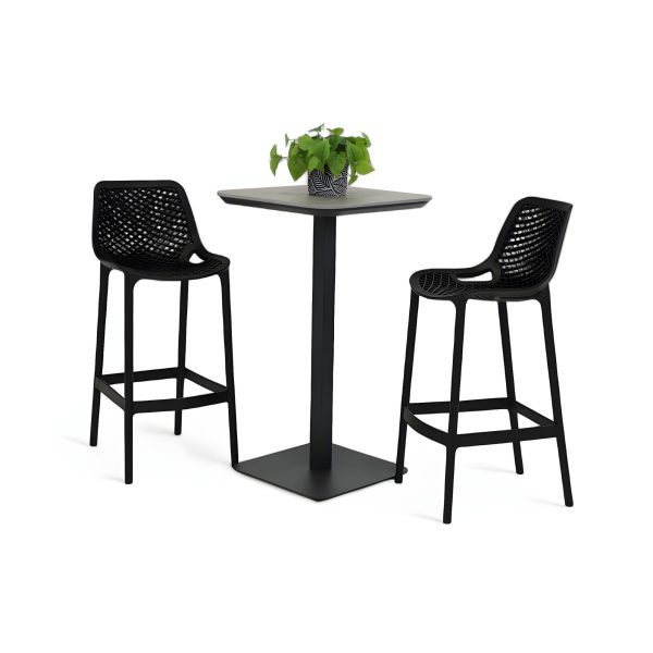2 Isla Stools & Argos 60cm Bar Table Black