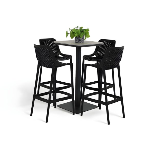 4 Isla Stools & Argos 60cm Bar Table Black