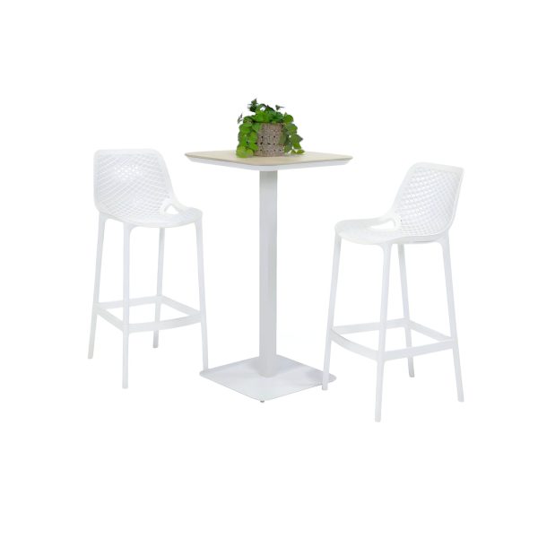 2 Isla Stools & Argos 60cm Bar Table White