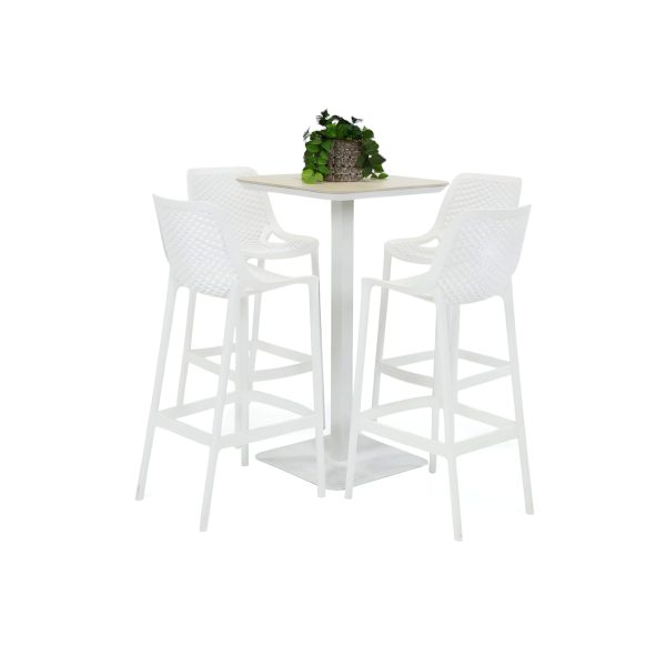 4 Isla Stools & Argos 60cm Bar Table White