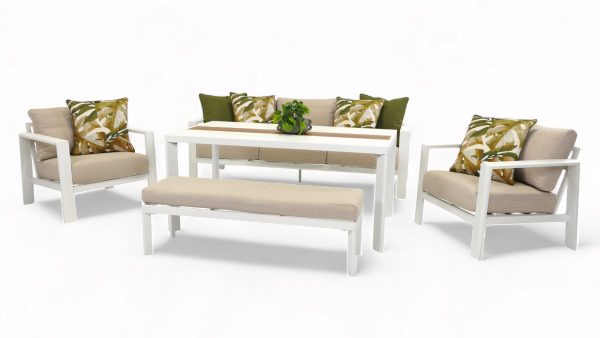 Maui Dining Sofa Set White