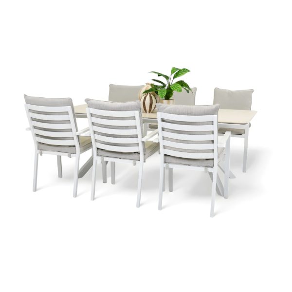 6 Breeze Chairs & Argos 2m Table White