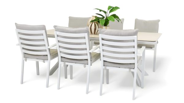 6 Breeze Chairs & Argos 2m Table White