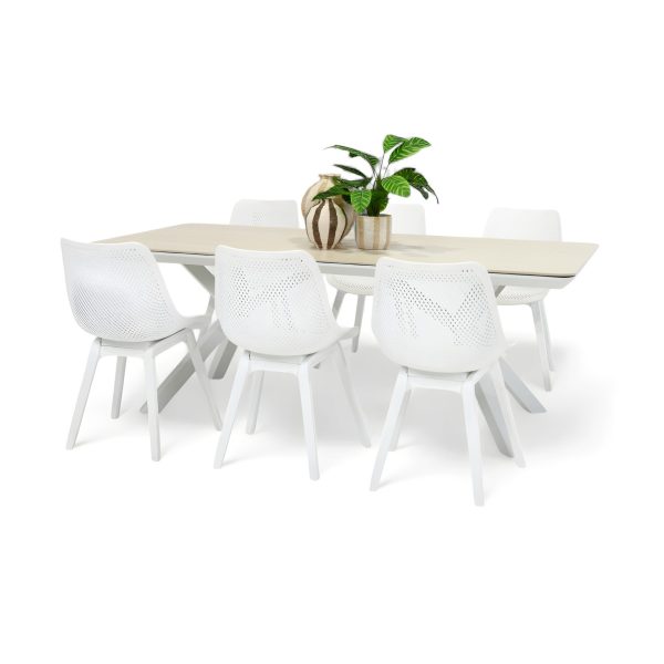 6 Bronte Chairs & Argos 2m Table White