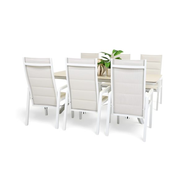 6 Crown Recliners & Argos 2m Table White