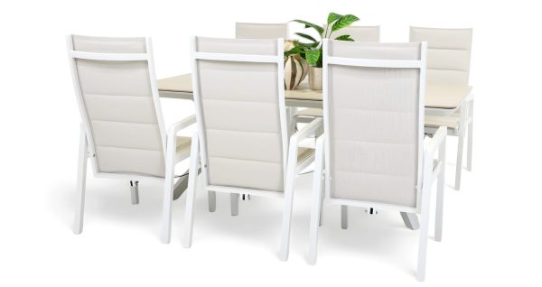 6 Crown Recliners & Argos 2m Table White