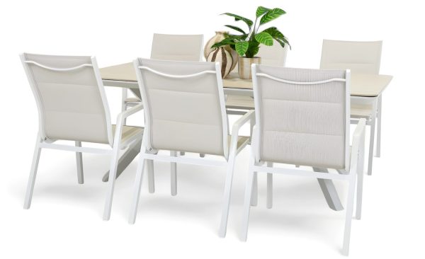 6 Crown Sling Chairs & Argos 2m Table White