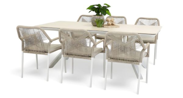 6 Tide Chairs & Argos 2m Table White