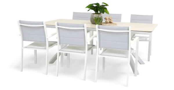 6 Whitby Chairs & Argos 2m Table White