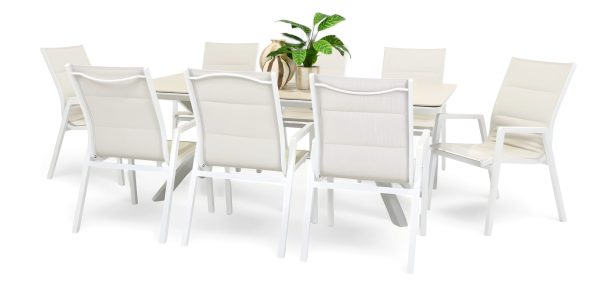 8 Crown Sling Chairs & Argos 2m Table White