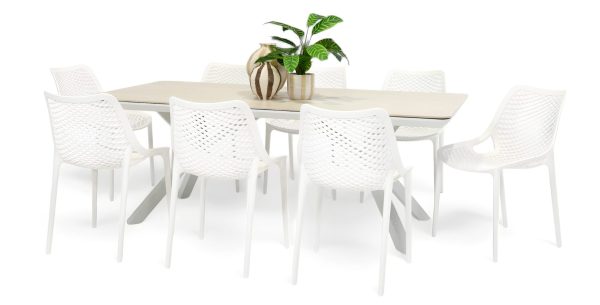 8 Isla Chairs & Argos 2m Table White