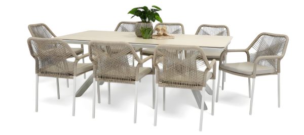 8 Tide Chairs & Argos 2m Table White